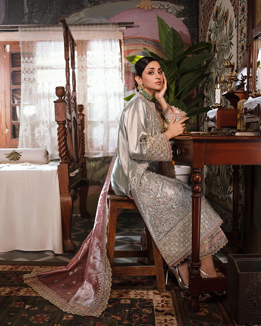 Mushq | Sunehri Lama Silk | Amaya by Mushq - Designer Dress - Type : Ladies Clothes - Available at Libayah - 100% Original
