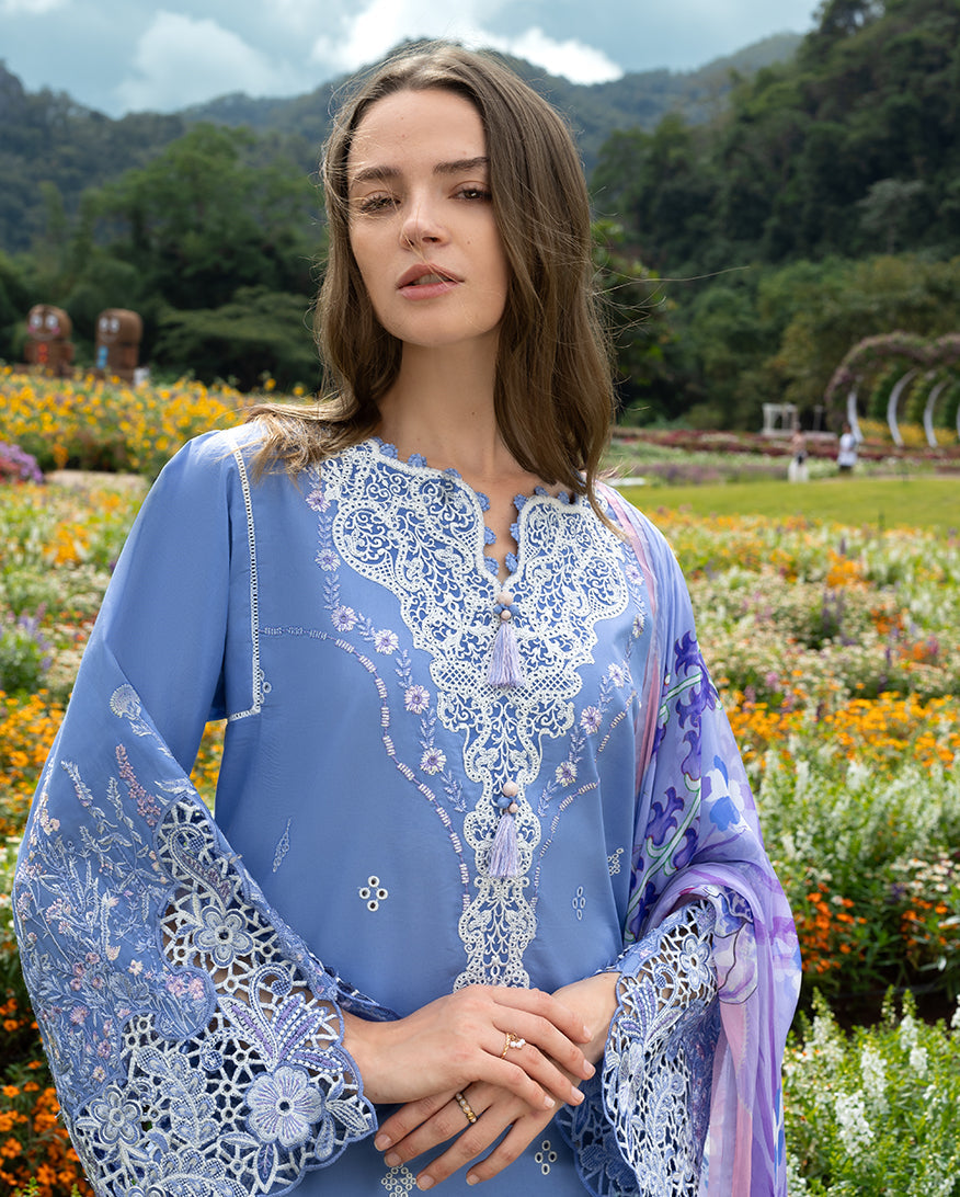 Mushq | Hemline the Secret Garden | Azure Bloom - Designer Dress - Type : Ladies Clothes - Available at Libayah - 100% Original