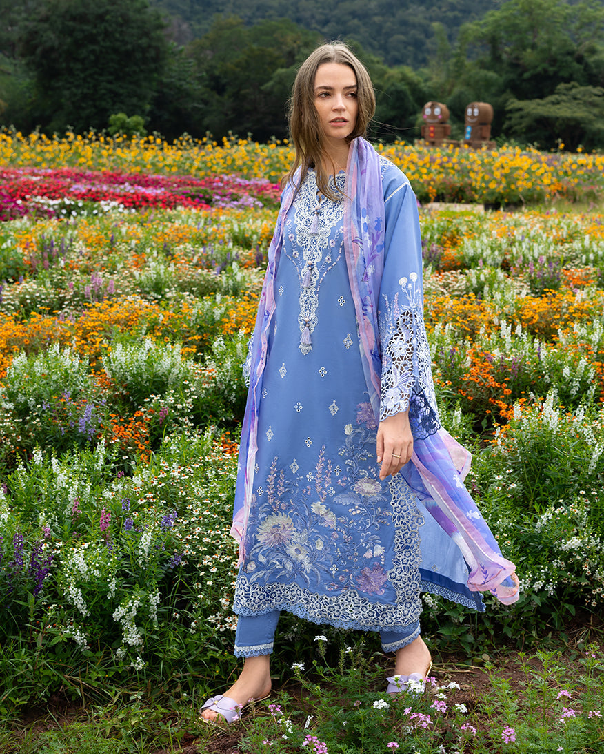 Mushq | Hemline the Secret Garden | Azure Bloom - Designer Dress - Type : Ladies Clothes - Available at Libayah - 100% Original