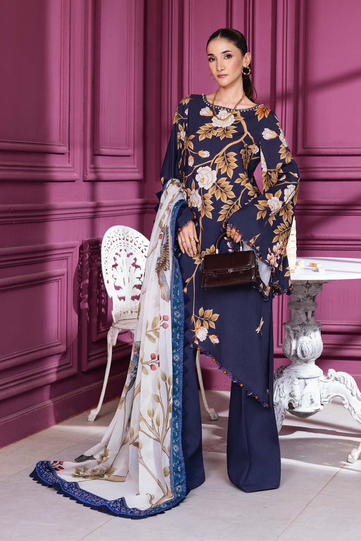 Maria B | Winter Basics 25 | MB-CUS25-1102A by Maria B - Designer Dress - Type : Ladies Clothes - Available at Libayah - 100% Original