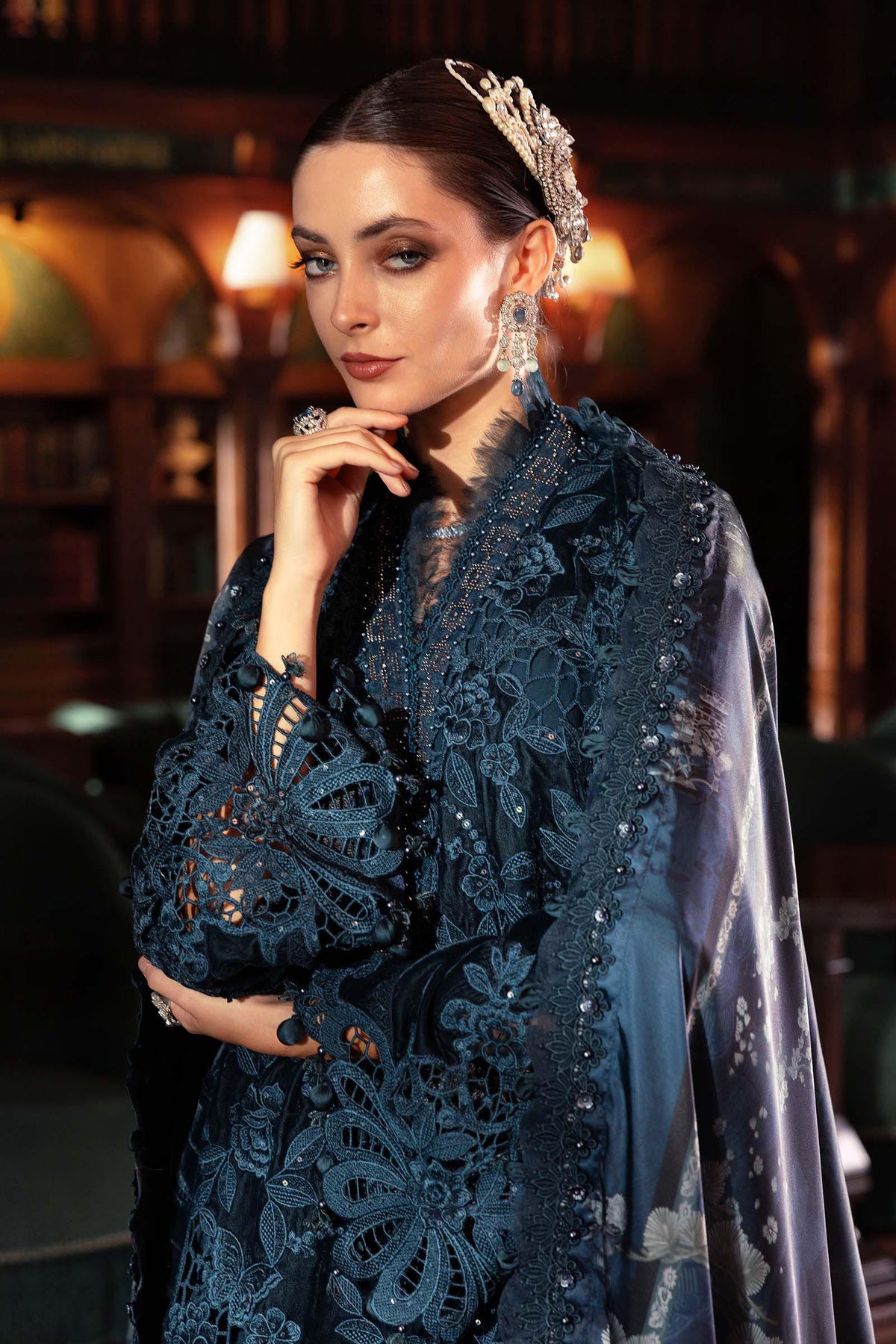 Maria B | Winter Luxe 25 | WL-1310 by Maria B - Designer Dress - Type : Ladies Clothes - Available at Libayah - 100% Original