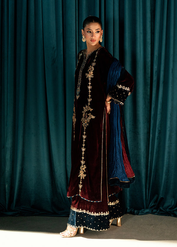 Umsha | Velvet Code | Ruby Eclipse by Umsha - Designer Dress - Type : Ladies Clothes - Available at Libayah - 100% Original