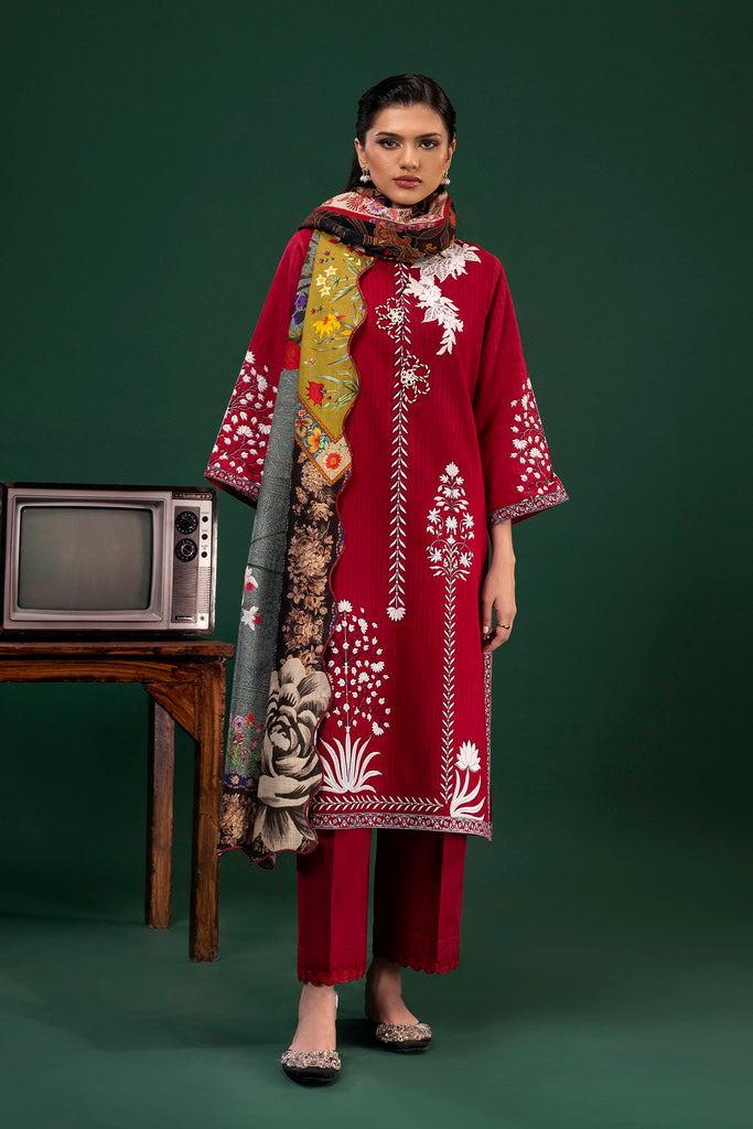 Sana Safinaz | Mahay Winter 25 | H255-006A-3CQ by Sana Safinaz - Designer Dress - Type : Ladies Clothes - Available at Libayah - 100% Original