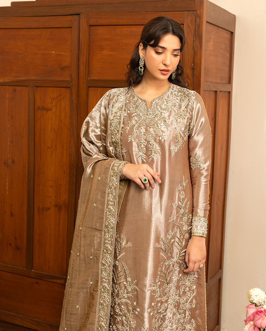 Mushq | Sunehri Lama Silk | Uswah by Mushq - Designer Dress - Type : Ladies Clothes - Available at Libayah - 100% Original