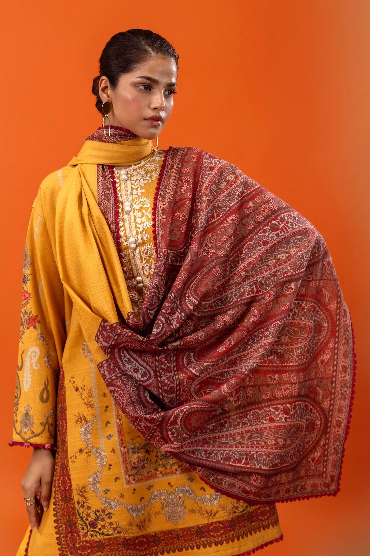Sana Safinaz | Mahay Winter 24 | H243-025A-3CQ by Sana Safinaz - Designer Dress - Type: Luxury - Available at Libayah - 100% Original