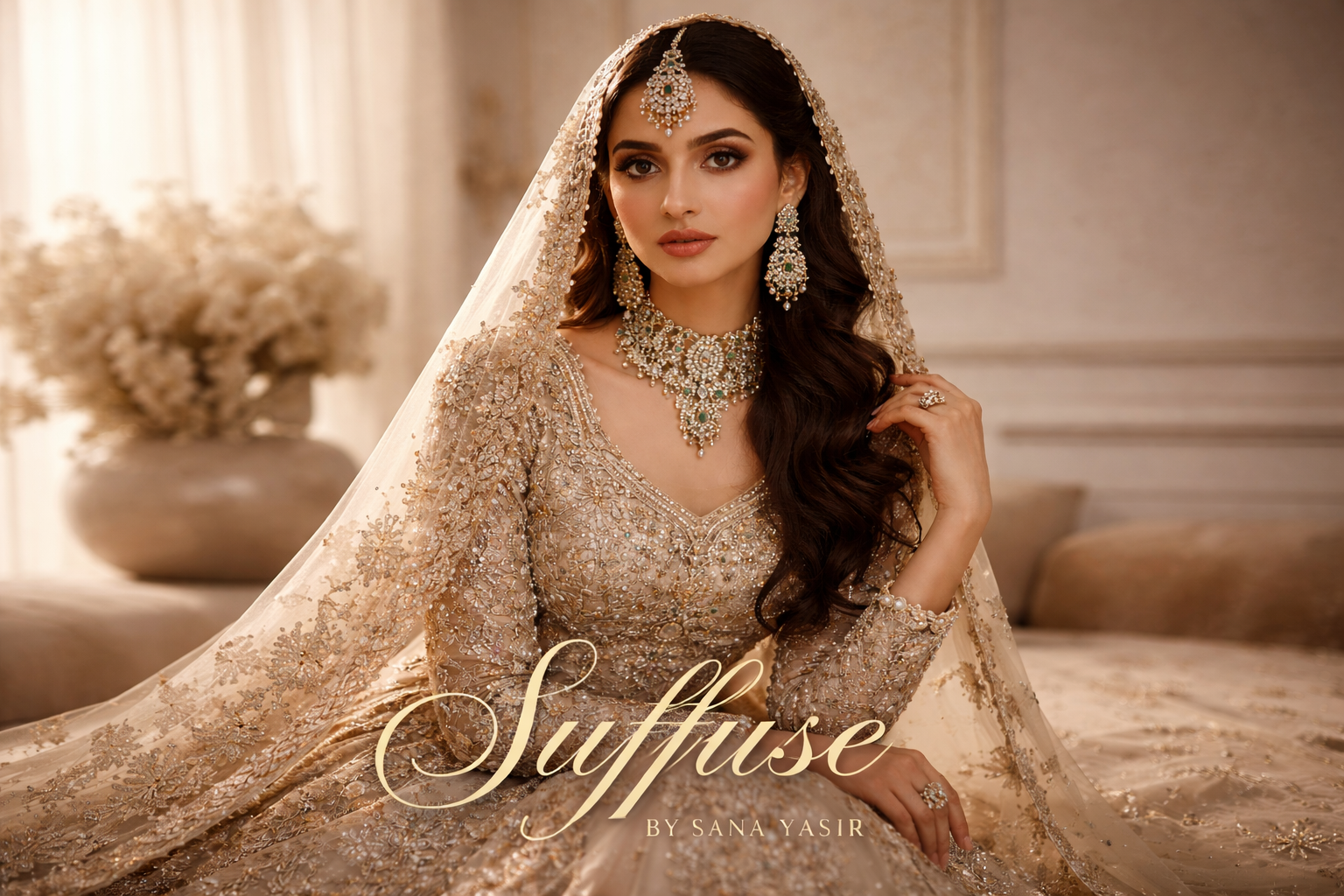 Suffuse by Sana Yasir luxury bridal outfit showcasing intricate embroidery and timeless Pakistani craftsmanship