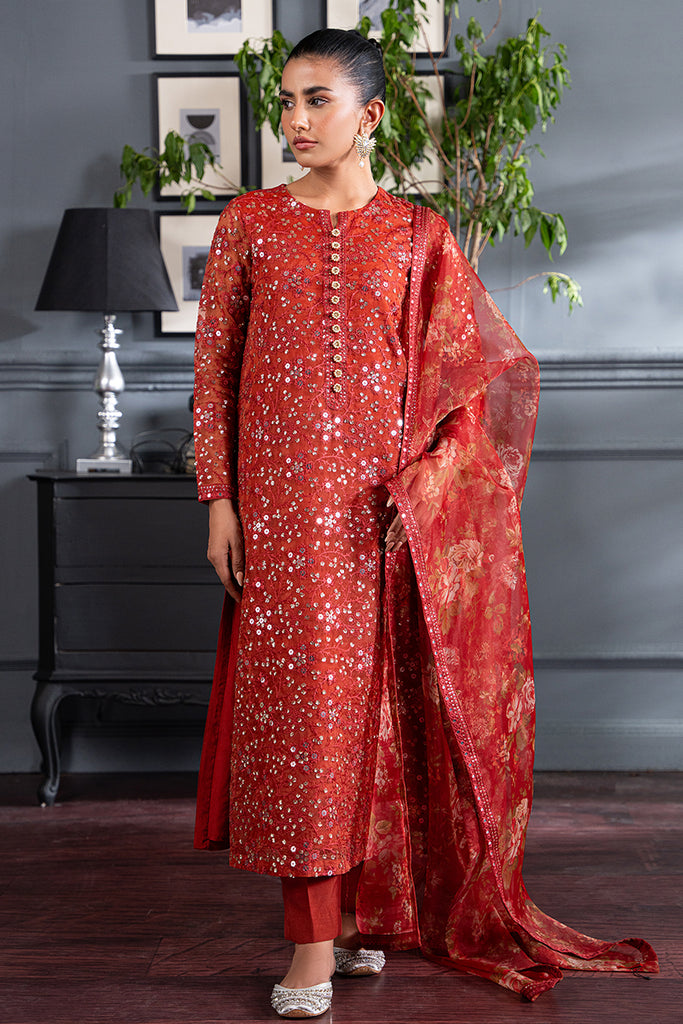 Cross Stitch | Luxury Pret | SCARLET BLOOM by Cross Stitch - Designer Dress - Type: Luxury - Available at Libayah - 100% Original