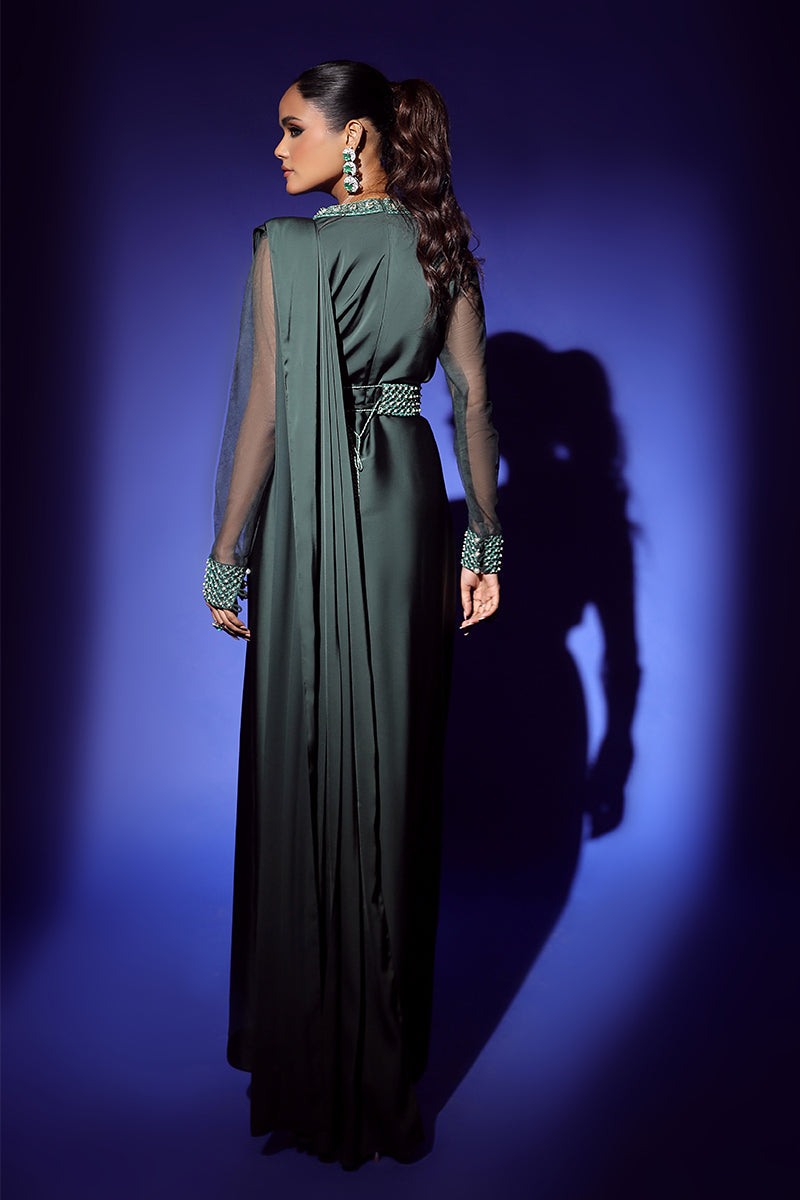 Wardha Saleem | Luxury Pret Fusion Wear | ZEPHYR SAREE DRAPE WITH BELT (2PC) by Wardha Saleem - Designer Dress - Type: Ladies Clothes - Available at Libayah - 100% Original