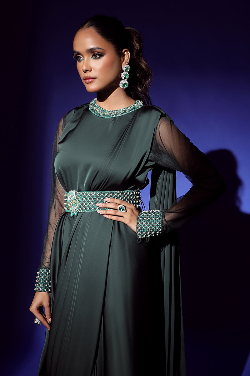 Wardha Saleem | Luxury Pret Fusion Wear | ZEPHYR SAREE DRAPE WITH BELT (2PC) by Wardha Saleem - Designer Dress - Type: Ladies Clothes - Available at Libayah - 100% Original
