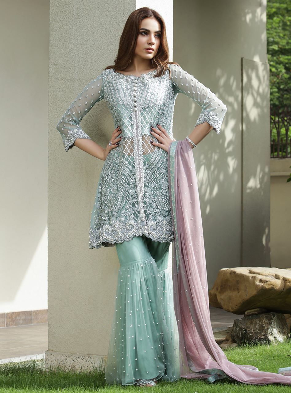 Zainab Chottani | Semi Formals | MINT AND LILAC by Zainab Chottani - Designer Dress - Type: Ladies Clothes - Available at Libayah - 100% Original