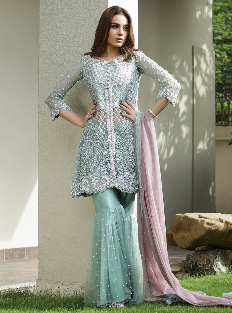 Zainab Chottani | Semi Formals | MINT AND LILAC by Zainab Chottani - Designer Dress - Type: Ladies Clothes - Available at Libayah - 100% Original
