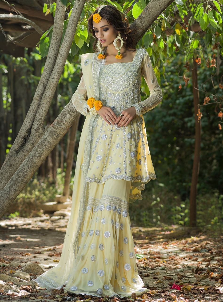 Zainab Chottani | Semi Formals | LEMON YELLOW by Zainab Chottani - Designer Dress - Type: Ladies Clothes - Available at Libayah - 100% Original
