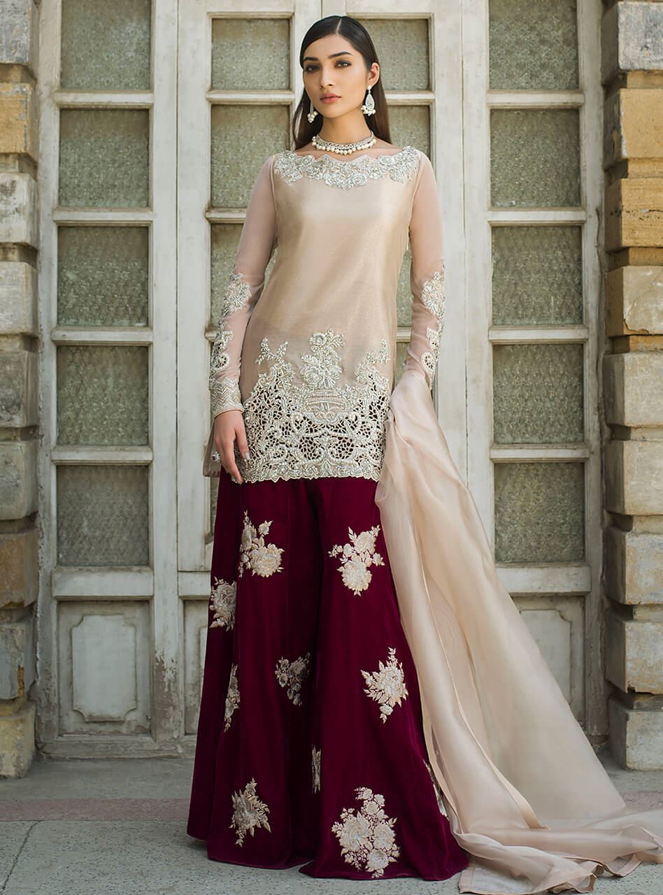 Zainab Chottani | Semi Formals | CREME LA NUDE by Zainab Chottani - Designer Dress - Type: Ladies Clothes - Available at Libayah - 100% Original