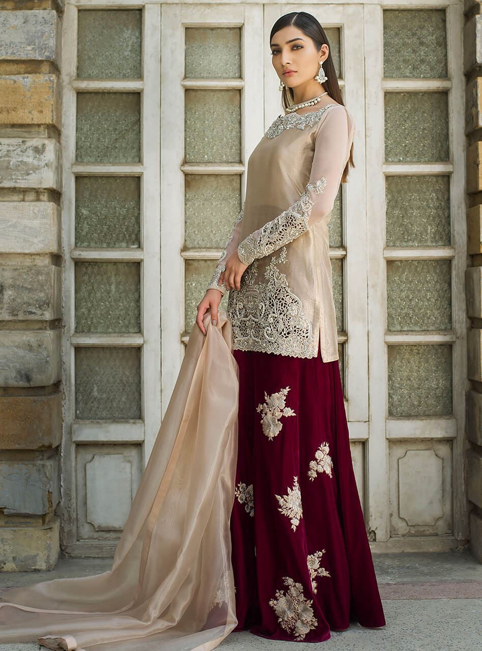 Zainab Chottani | Semi Formals | CREME LA NUDE by Zainab Chottani - Designer Dress - Type: Ladies Clothes - Available at Libayah - 100% Original