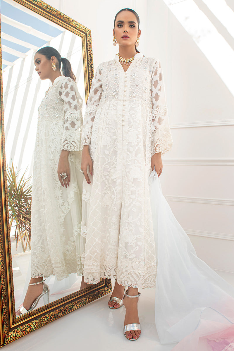 Fatima Khan | Best Sellers 24 | CHAMOMILE WHITE by Fatima Khan - Designer Dress - Type: Luxury - Available at Libayah - 100% Original