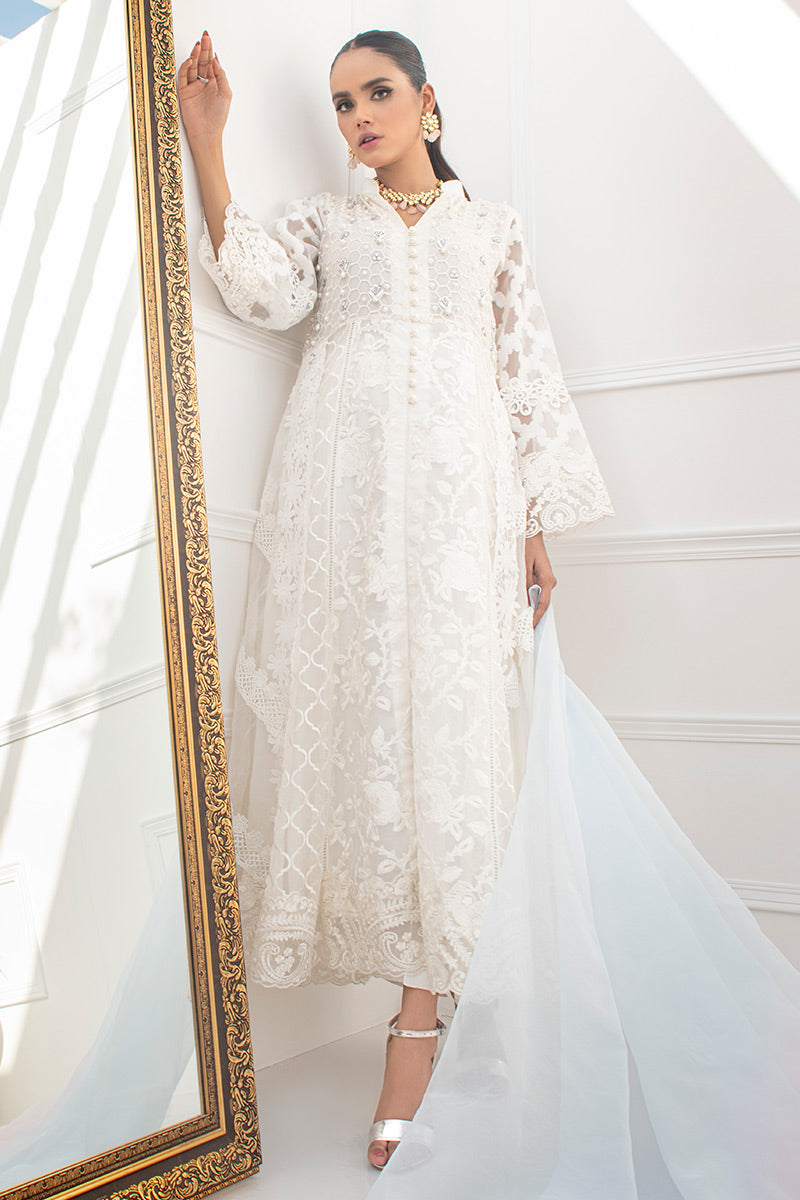 Fatima Khan | Best Sellers 24 | CHAMOMILE WHITE by Fatima Khan - Designer Dress - Type: Luxury - Available at Libayah - 100% Original