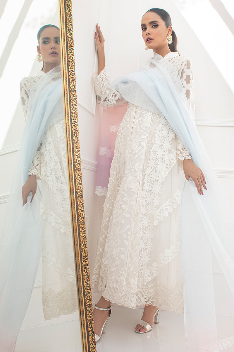 Fatima Khan | Best Sellers 24 | CHAMOMILE WHITE by Fatima Khan - Designer Dress - Type: Luxury - Available at Libayah - 100% Original