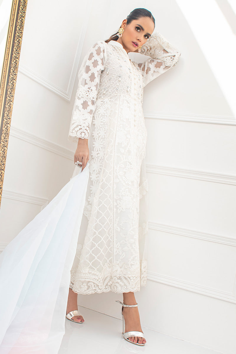 Fatima Khan | Best Sellers 24 | CHAMOMILE WHITE by Fatima Khan - Designer Dress - Type: Luxury - Available at Libayah - 100% Original