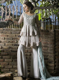 Zainab Chottani | Semi Formals | ASH WHITE AND ICE BLUE by Zainab Chottani - Designer Dress - Type: Ladies Clothes - Available at Libayah - 100% Original