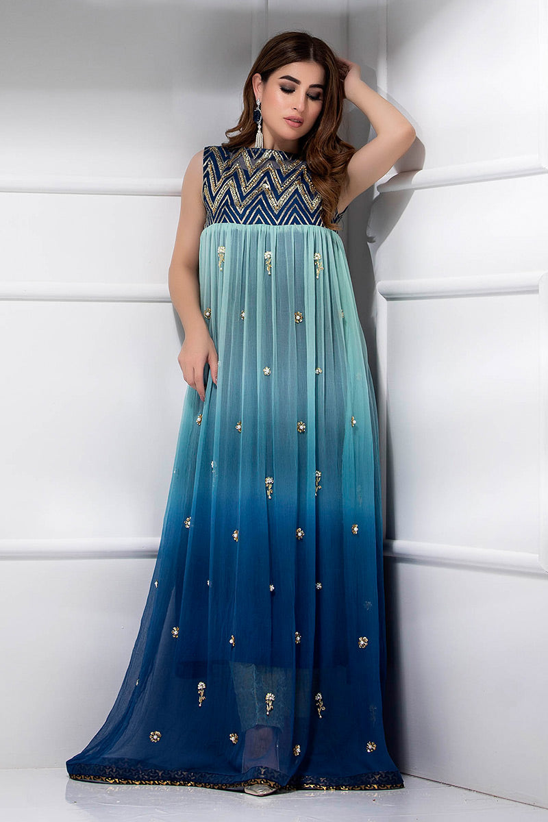 Fatima Khan | Luxury Pret 24 | DAZZLING BLUE by Fatima Khan - Designer Dress - Type: Luxury - Available at Libayah - 100% Original