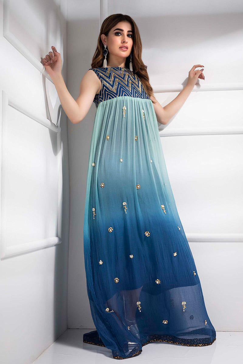 Fatima Khan | Luxury Pret 24 | DAZZLING BLUE by Fatima Khan - Designer Dress - Type: Luxury - Available at Libayah - 100% Original
