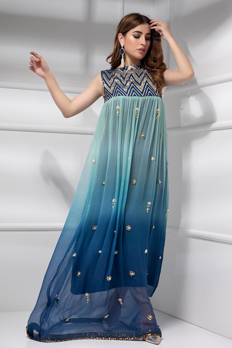 Fatima Khan | Luxury Pret 24 | DAZZLING BLUE by Fatima Khan - Designer Dress - Type: Luxury - Available at Libayah - 100% Original