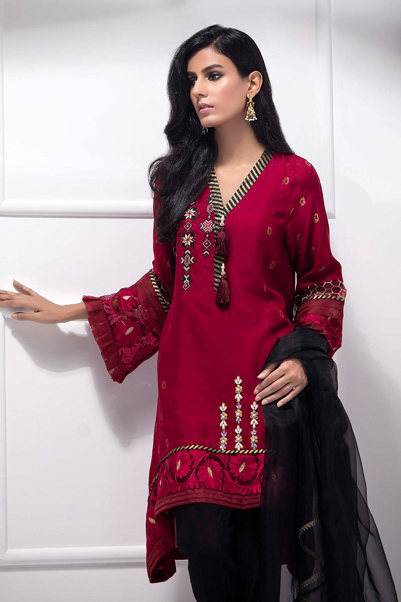 Fatima Khan | Luxury Pret 24 | CARDINAL RED by Fatima Khan - Designer Dress - Type: Luxury - Available at Libayah - 100% Original