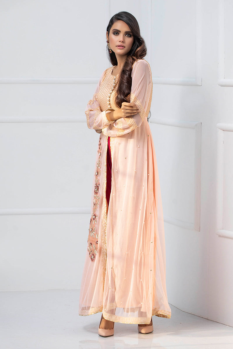 Fatima Khan | Best Sellers 24 | CANDLE PEACH by Fatima Khan - Designer Dress - Type: Luxury - Available at Libayah - 100% Original