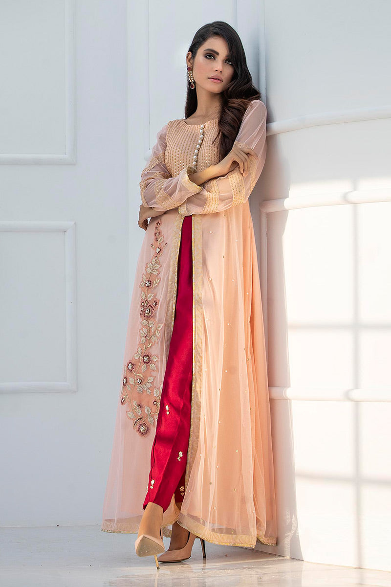 Fatima Khan | Best Sellers 24 | CANDLE PEACH by Fatima Khan - Designer Dress - Type: Luxury - Available at Libayah - 100% Original