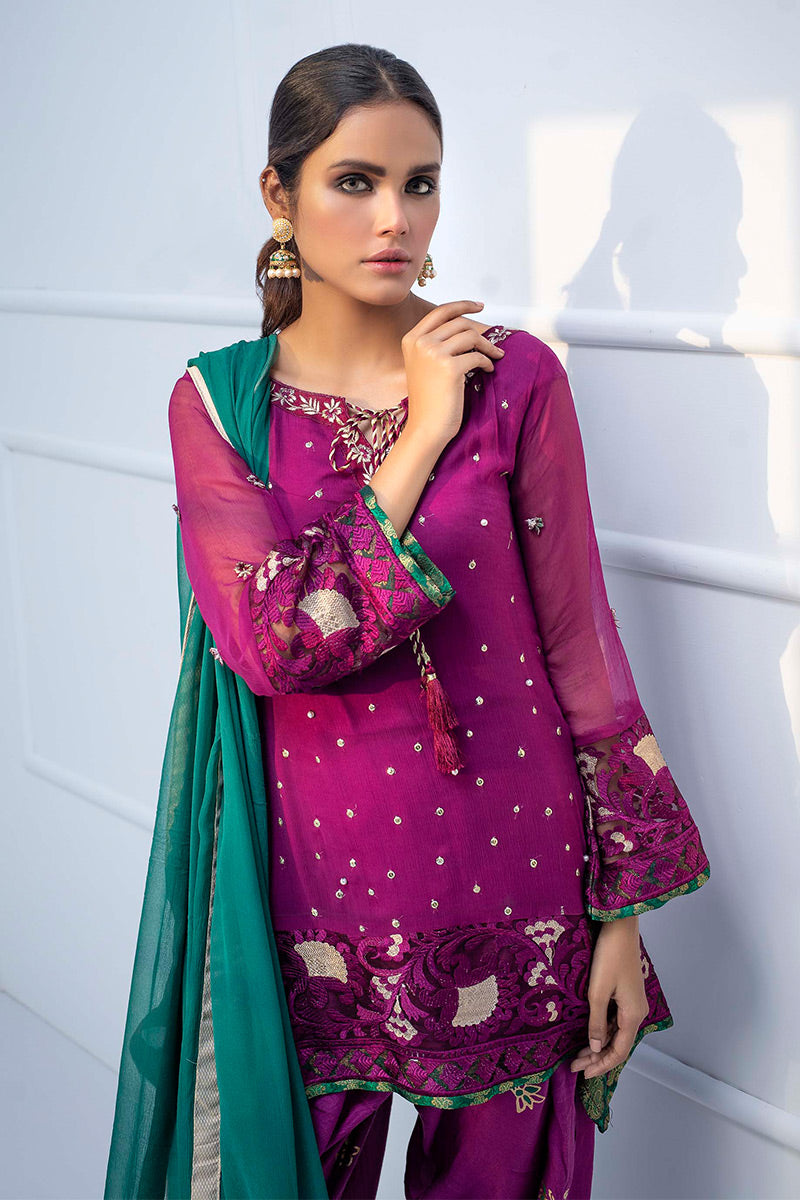 Fatima Khan | Luxury Pret 24 | MULBERRY PURPLE by Fatima Khan - Designer Dress - Type: Luxury - Available at Libayah - 100% Original