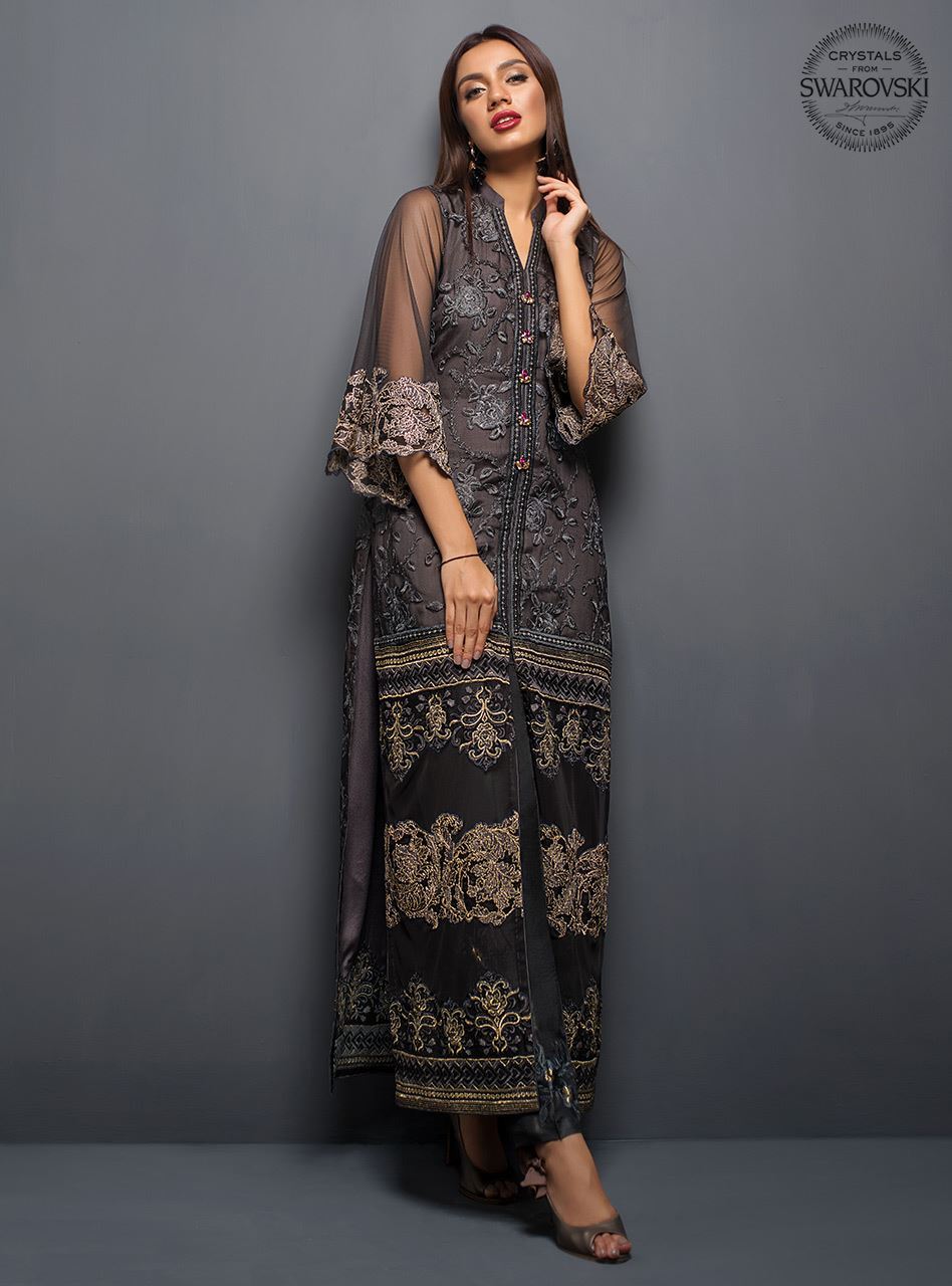 Zainab Chottani | Luxury Pret | THE CHARCOAL TEAL by Zainab Chottani - Designer Dress - Type: Ladies Clothes - Available at Libayah - 100% Original