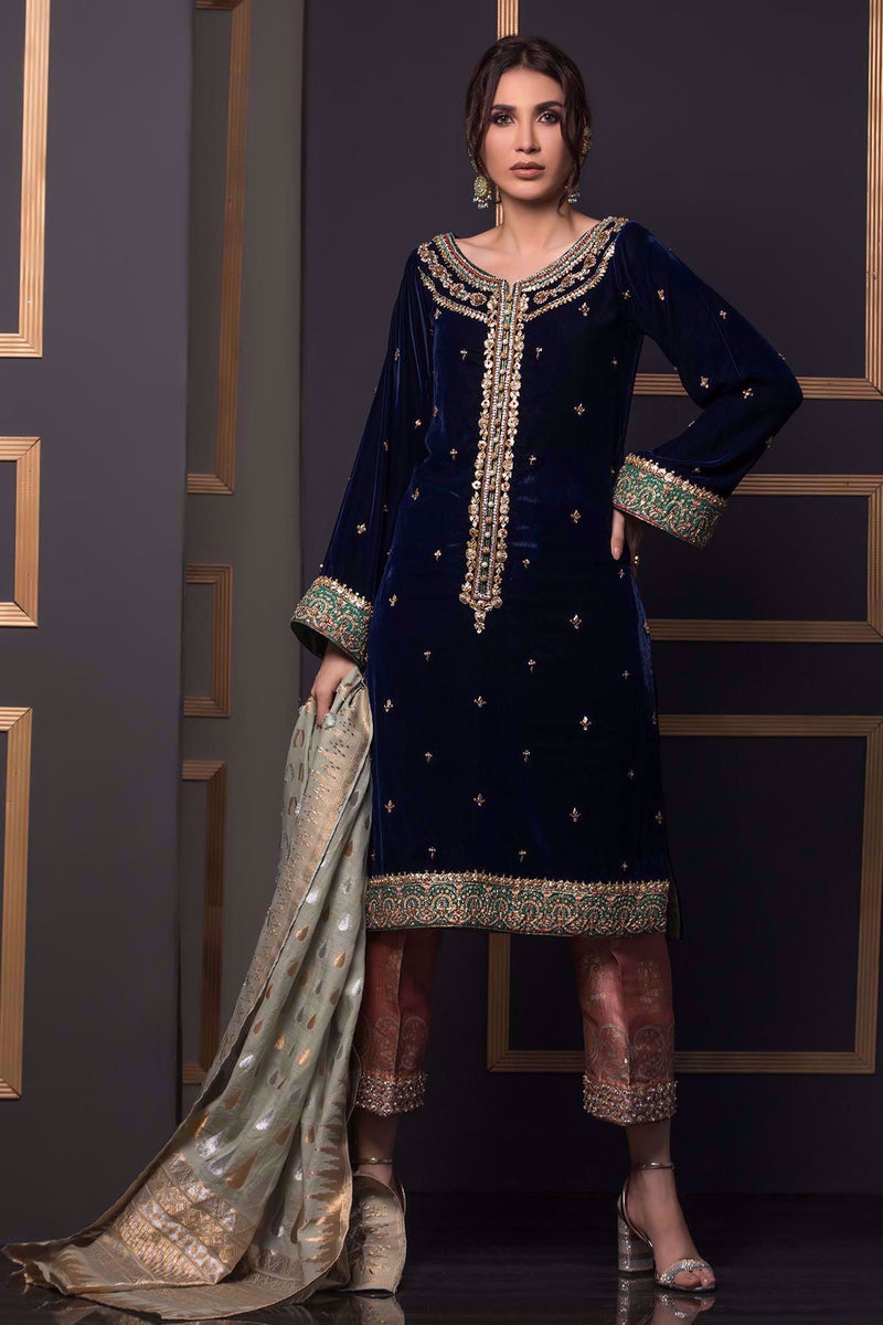 Annus Abrar | Semi Formals | ETOILES BLEU by Annus Abrar - Designer Dress - Type: Ladies Clothes - Available at Libayah - 100% Original