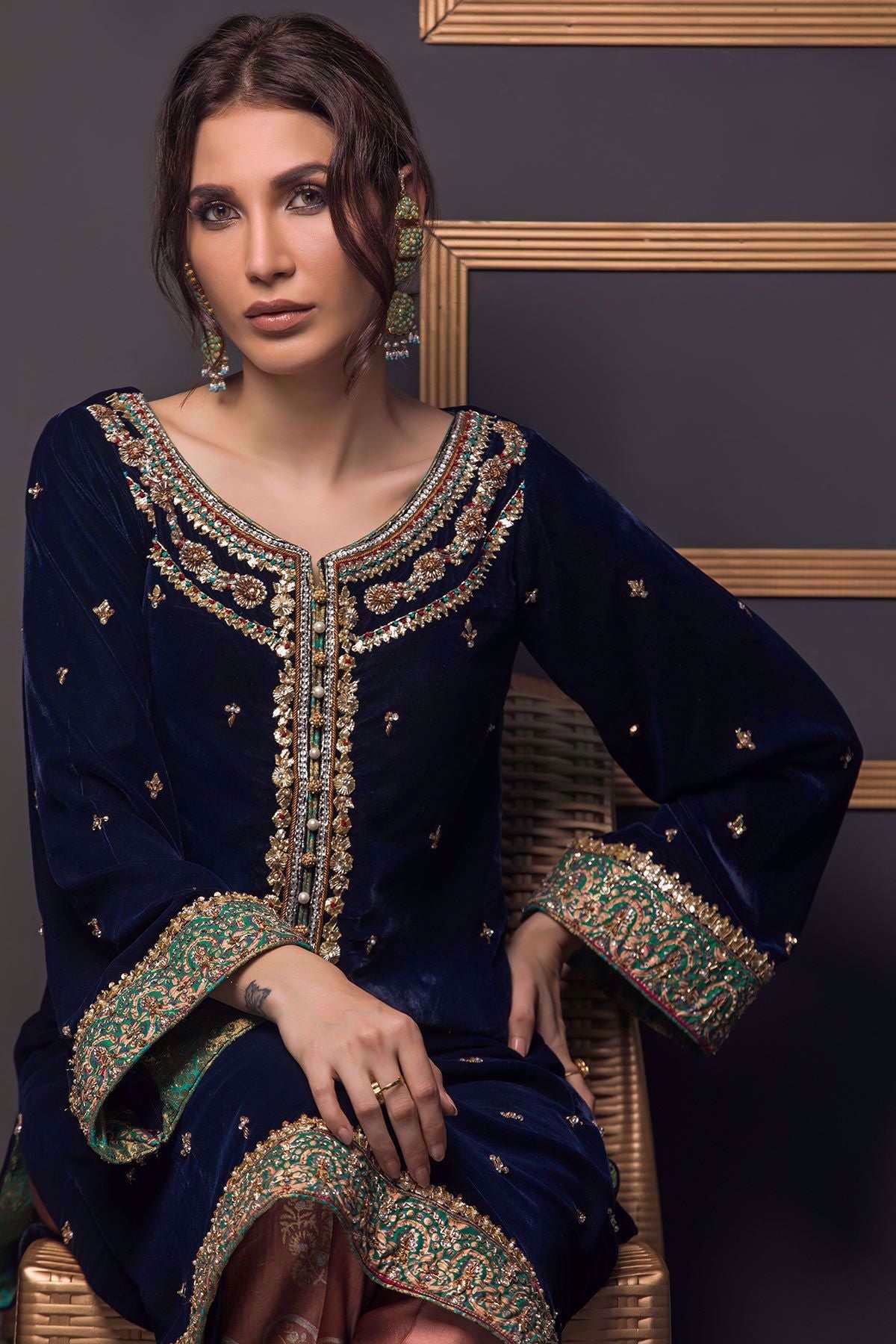 Annus Abrar | Semi Formals | ETOILES BLEU by Annus Abrar - Designer Dress - Type: Ladies Clothes - Available at Libayah - 100% Original