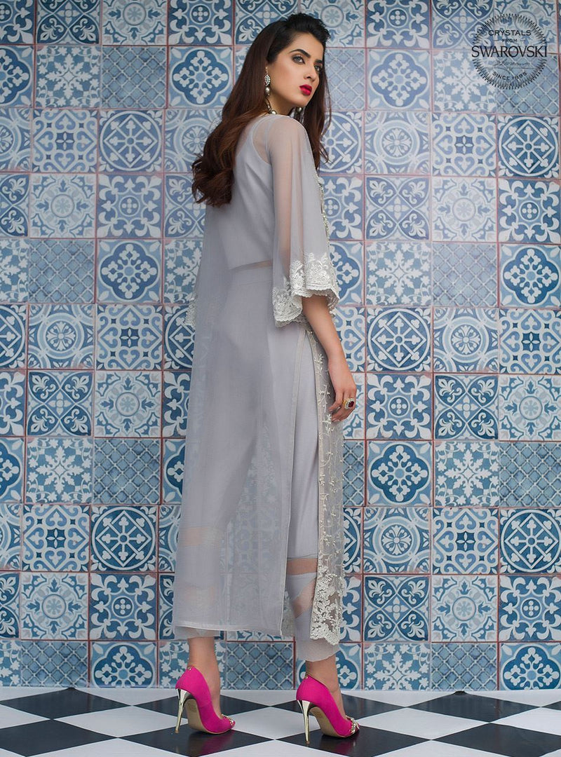 Zainab Chottani | Semi Formals | SILVER ILLUSION by Zainab Chottani - Designer Dress - Type: Ladies Clothes - Available at Libayah - 100% Original
