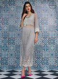 Zainab Chottani | Semi Formals | SILVER ILLUSION by Zainab Chottani - Designer Dress - Type: Ladies Clothes - Available at Libayah - 100% Original