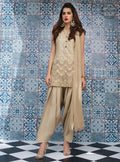 Zainab Chottani | Luxury Pret | GOLDEN BEIGE by Zainab Chottani - Designer Dress - Type: Ladies Clothes - Available at Libayah - 100% Original