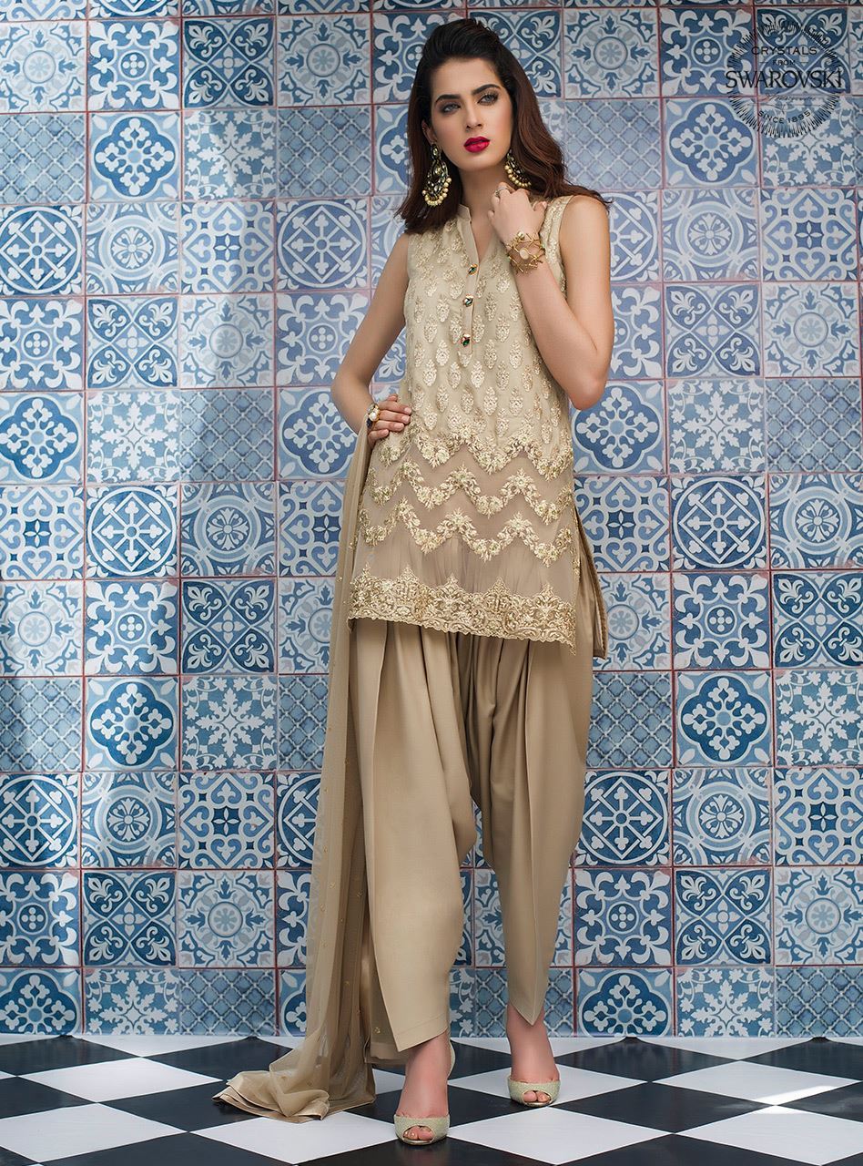Zainab Chottani | Luxury Pret | GOLDEN BEIGE by Zainab Chottani - Designer Dress - Type: Ladies Clothes - Available at Libayah - 100% Original