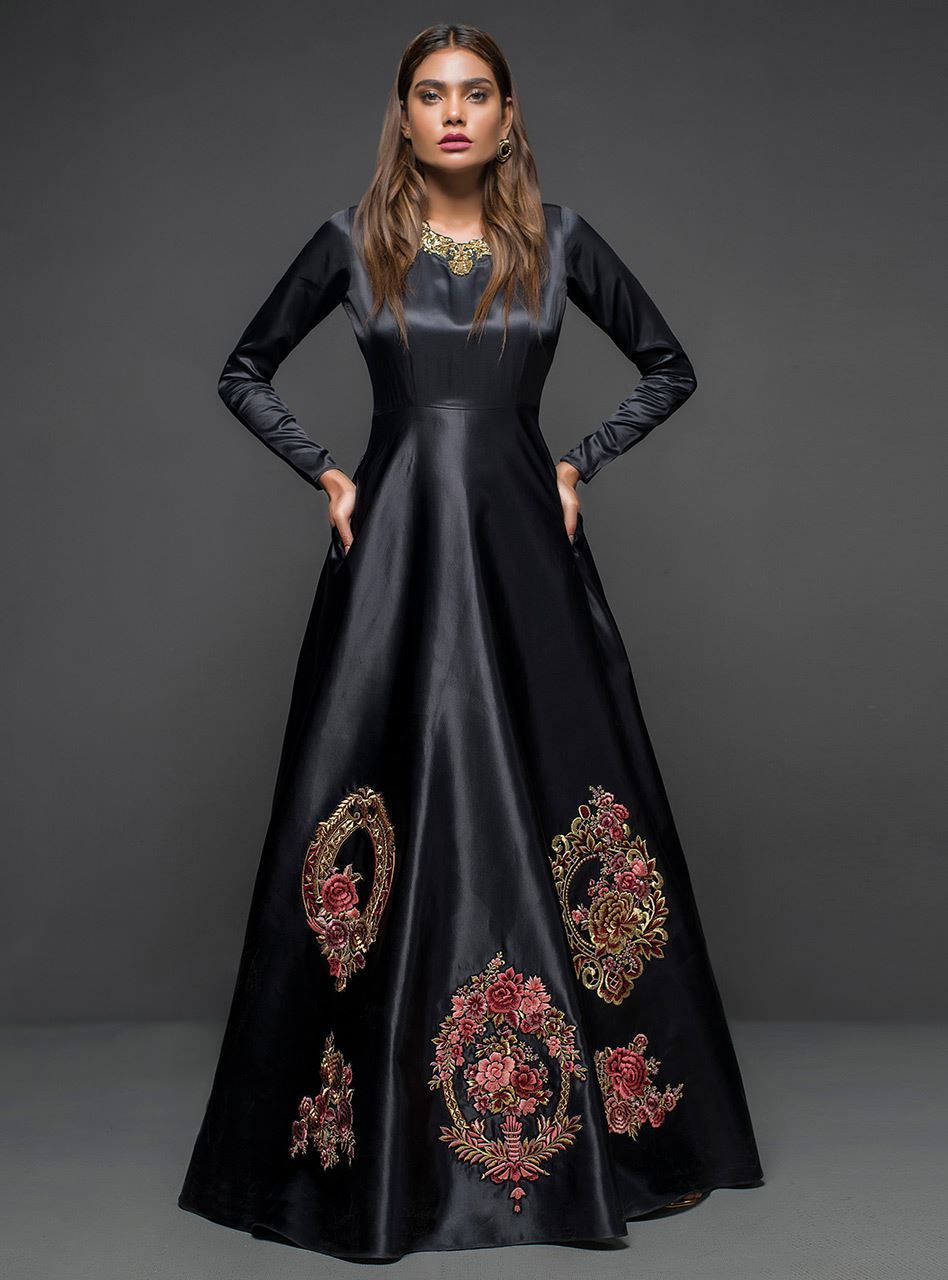 Zainab Chottani | Semi Formals | BLACK GOWN - D 04 by Zainab Chottani - Designer Dress - Type: Ladies Clothes - Available at Libayah - 100% Original