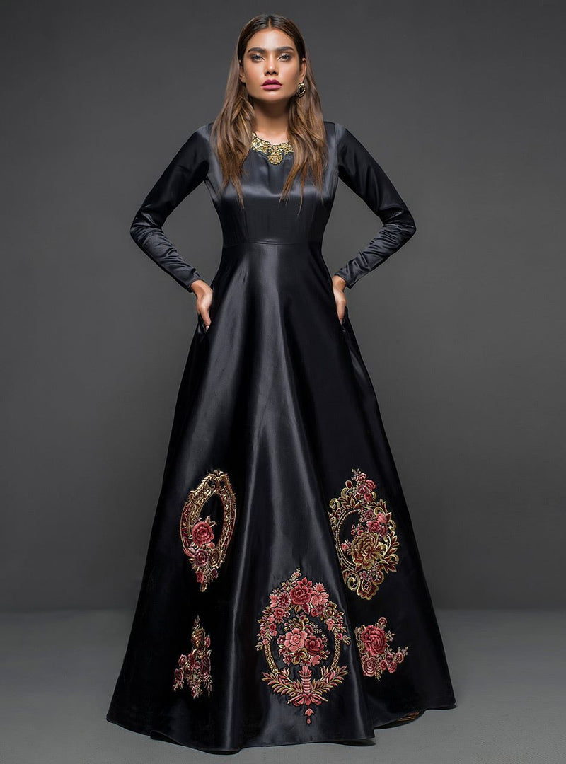 Zainab Chottani | Semi Formals | BLACK GOWN - D 04 by Zainab Chottani - Designer Dress - Type: Ladies Clothes - Available at Libayah - 100% Original