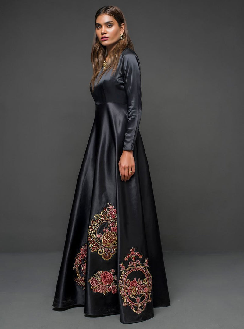 Zainab Chottani | Semi Formals | BLACK GOWN - D 04 by Zainab Chottani - Designer Dress - Type: Ladies Clothes - Available at Libayah - 100% Original