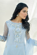 Fatima Khan | Luxury Pret 24 | POWDER BLUE by Fatima Khan - Designer Dress - Type: Luxury - Available at Libayah - 100% Original