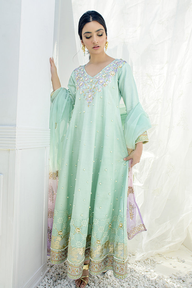 Fatima Khan | Luxury Pret 24 | MINT SWIRL by Fatima Khan - Designer Dress - Type: Luxury - Available at Libayah - 100% Original