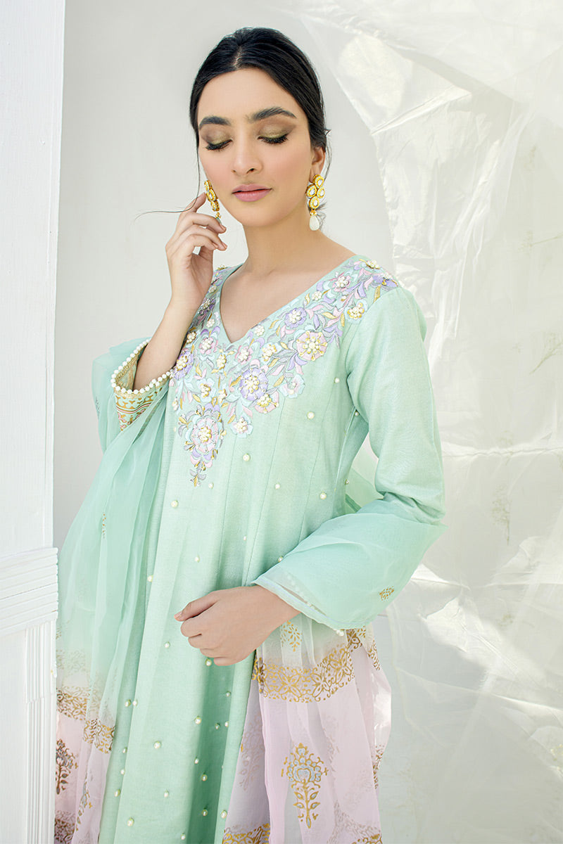 Fatima Khan | Luxury Pret 24 | MINT SWIRL by Fatima Khan - Designer Dress - Type: Luxury - Available at Libayah - 100% Original