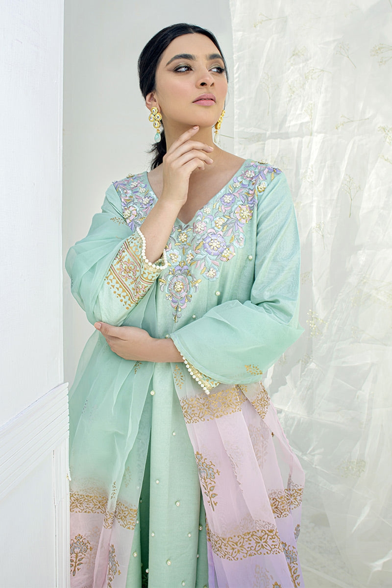Fatima Khan | Luxury Pret 24 | MINT SWIRL by Fatima Khan - Designer Dress - Type: Luxury - Available at Libayah - 100% Original