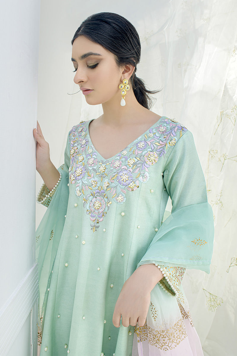 Fatima Khan | Luxury Pret 24 | MINT SWIRL by Fatima Khan - Designer Dress - Type: Luxury - Available at Libayah - 100% Original