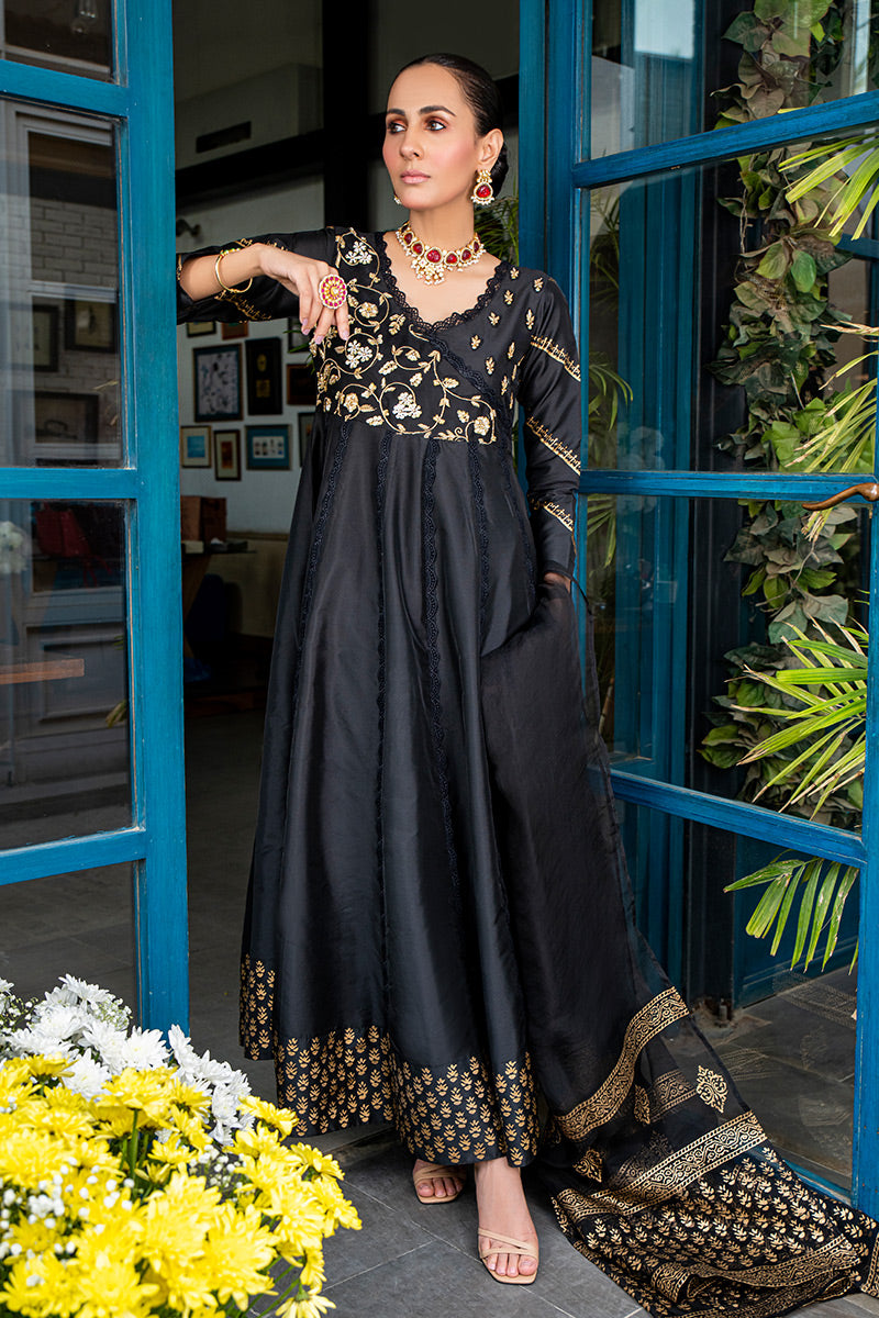 Fatima Khan | Luxury Pret 24 | SAFFRON BLACK by Fatima Khan - Designer Dress - Type: Luxury - Available at Libayah - 100% Original