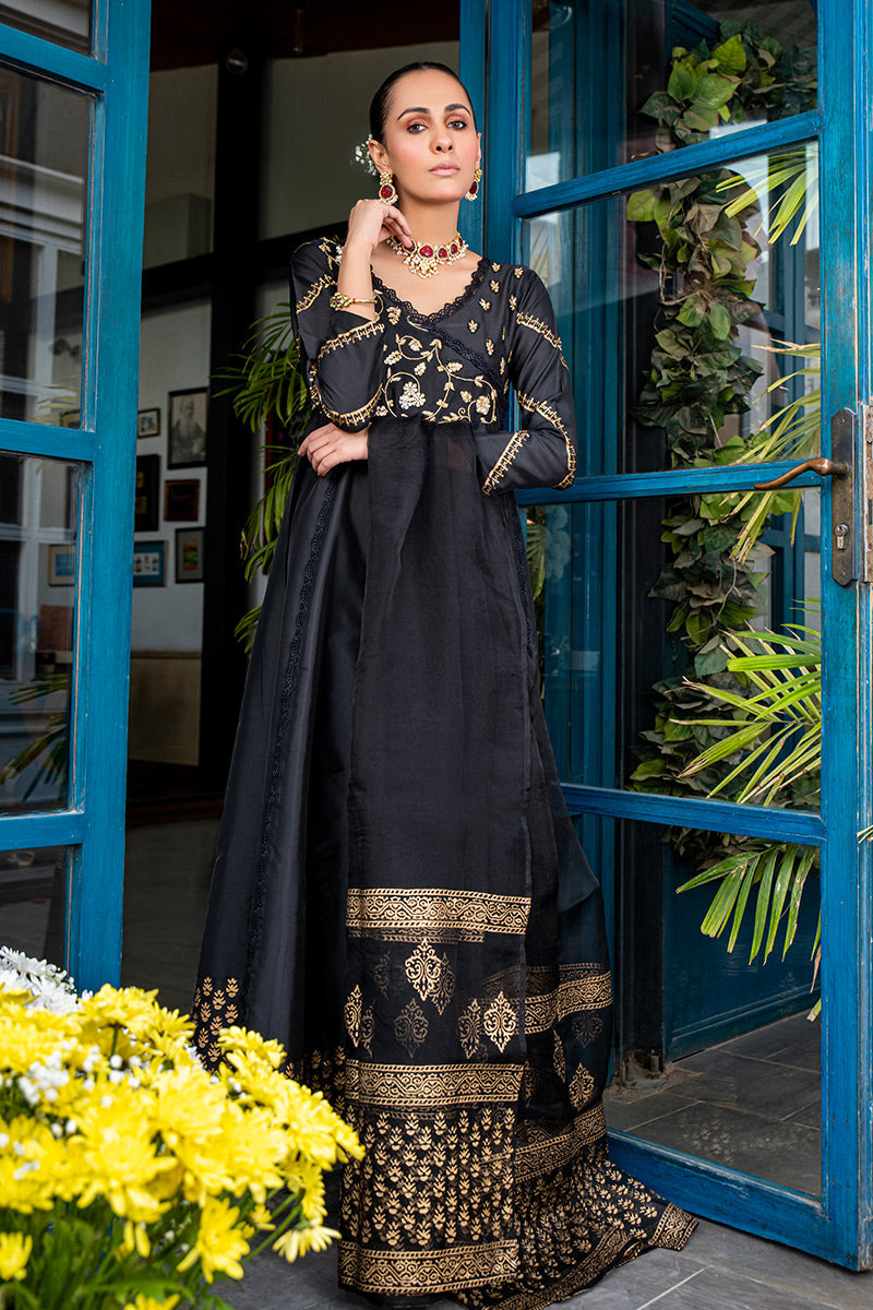 Fatima Khan | Luxury Pret 24 | SAFFRON BLACK by Fatima Khan - Designer Dress - Type: Luxury - Available at Libayah - 100% Original