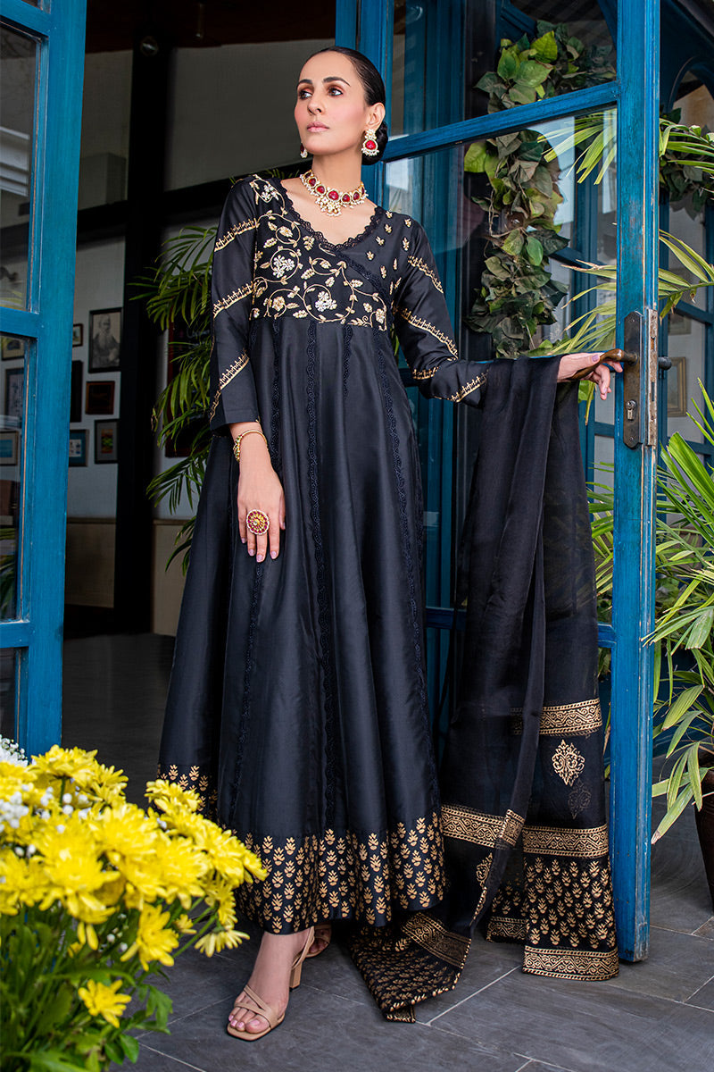 Fatima Khan | Luxury Pret 24 | SAFFRON BLACK by Fatima Khan - Designer Dress - Type: Luxury - Available at Libayah - 100% Original