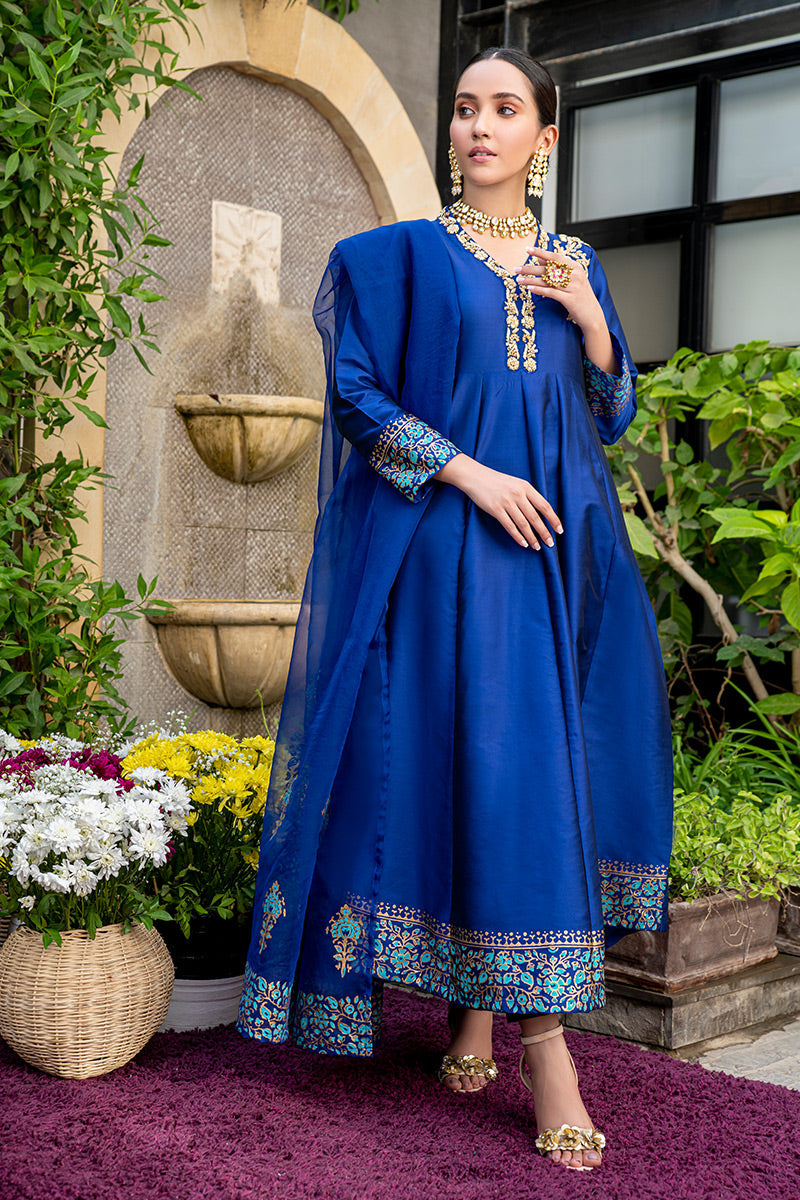 Fatima Khan | Best Sellers 24 | ANTIQUE BLUE by Fatima Khan - Designer Dress - Type: Luxury - Available at Libayah - 100% Original
