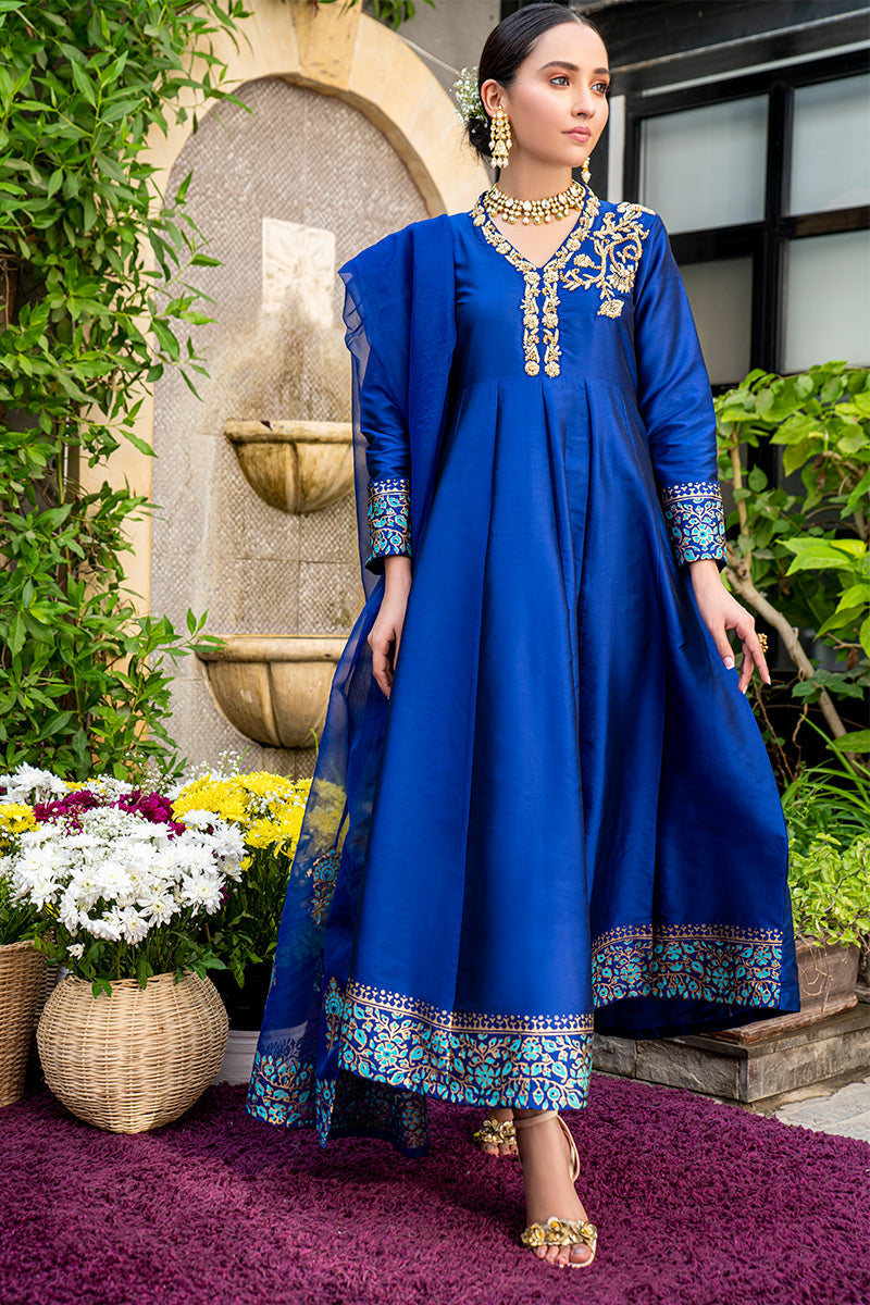 Fatima Khan | Best Sellers 24 | ANTIQUE BLUE by Fatima Khan - Designer Dress - Type: Luxury - Available at Libayah - 100% Original
